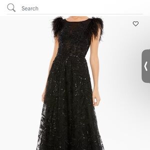 Mac Duggal A line feather gown